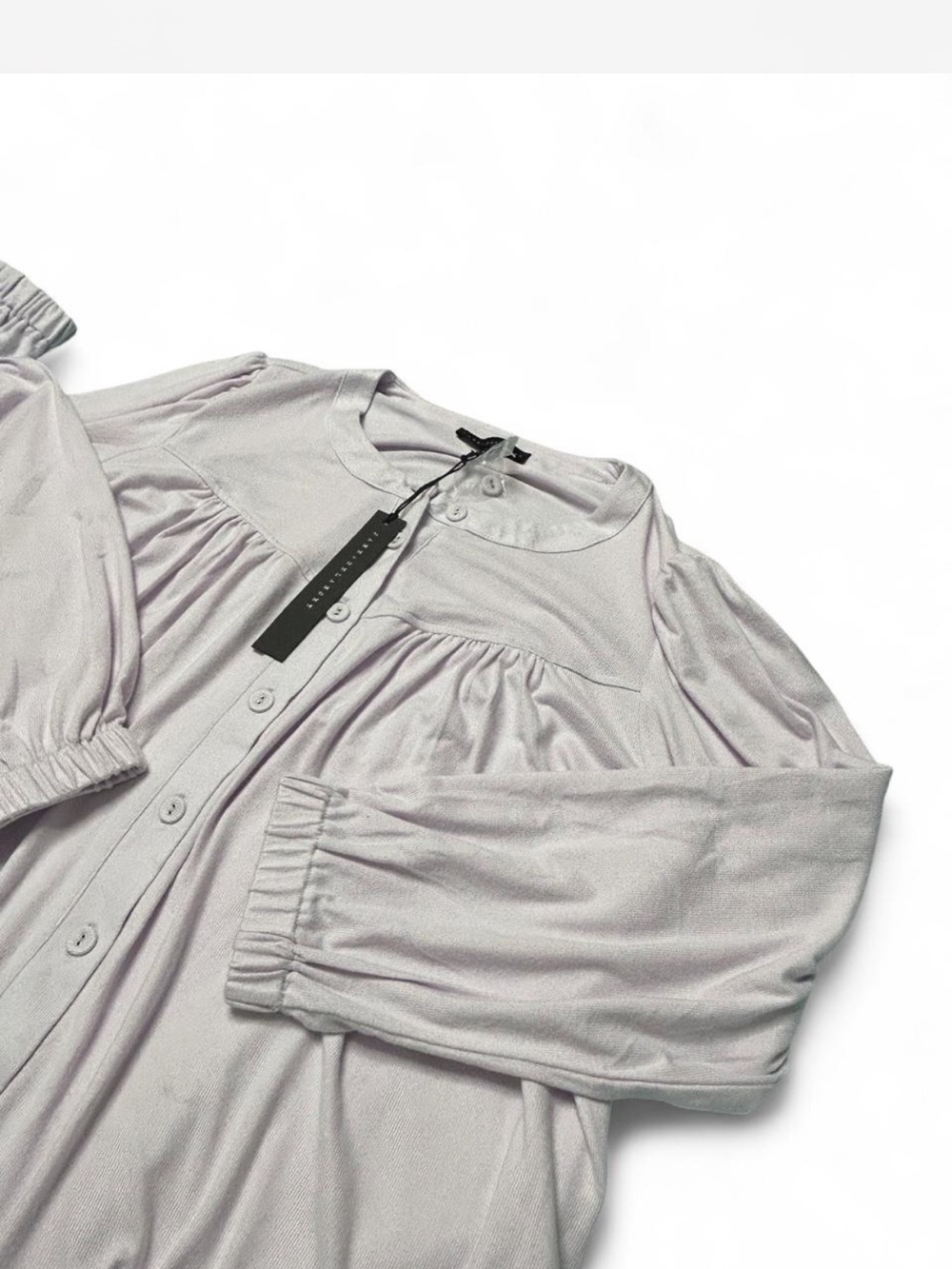 Jane and Delancey Pale Lilac Button-Down Sleep Shirt